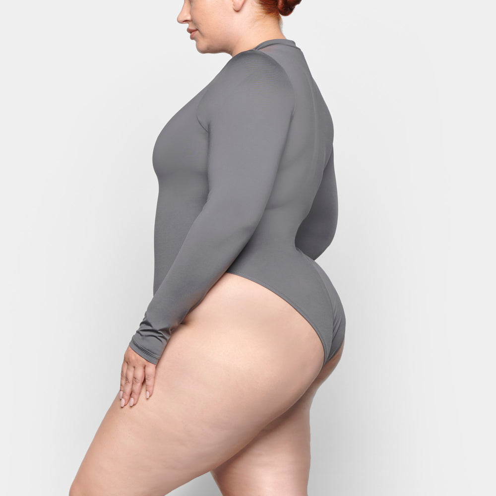 Skims SWIM ZIP FRONT LONG SLEEVE One Piece Diepgrijs | BHR-520164
