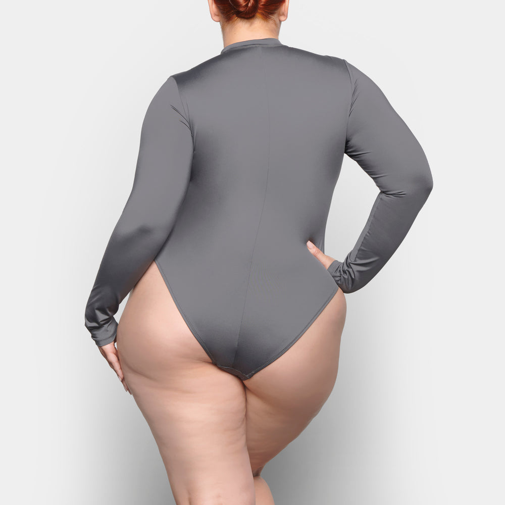 Skims SWIM ZIP FRONT LONG SLEEVE One Piece Diepgrijs | BHR-520164