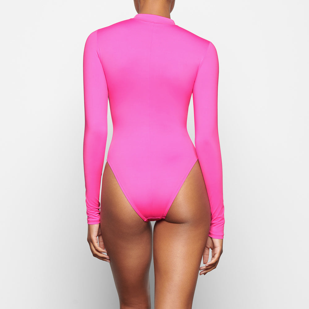 Skims SWIM ZIP FRONT LONG SLEEVE One Piece Roze | HPM-792863