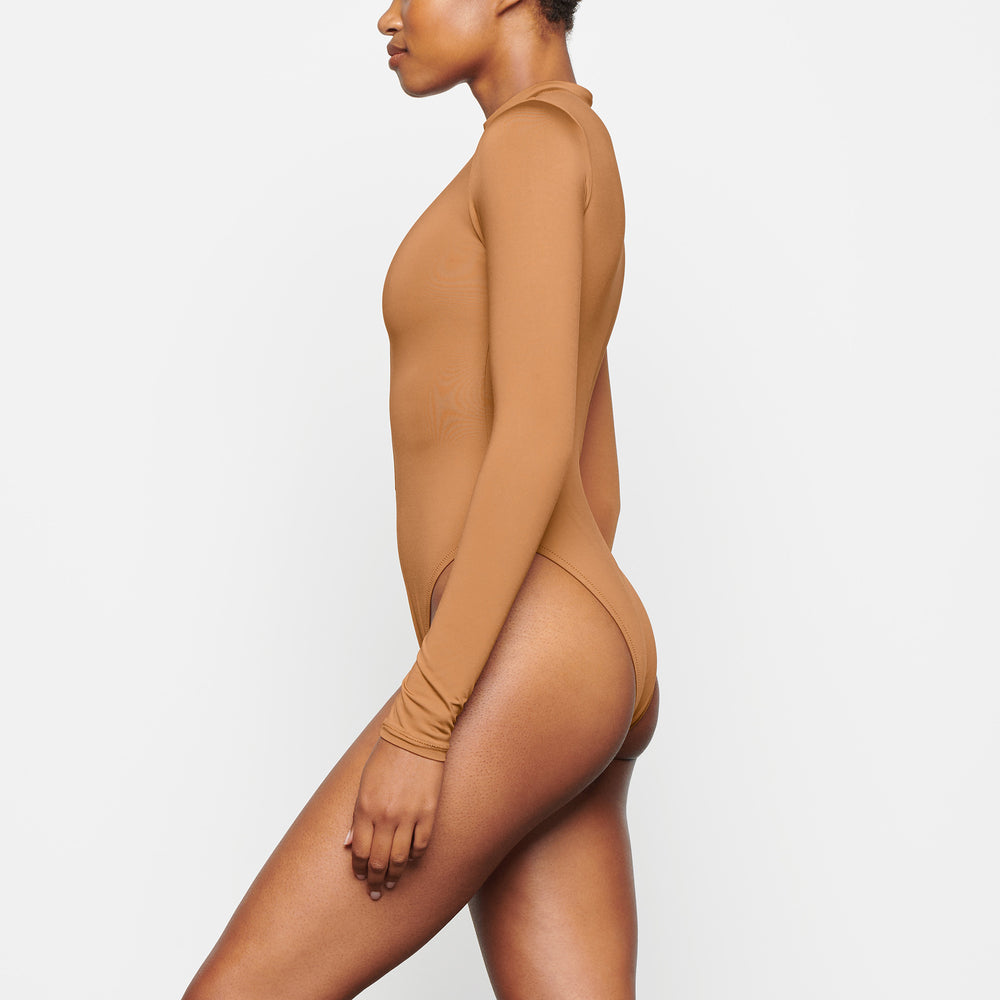 Skims SWIM ZIP FRONT LONG SLEEVE One Piece Abrikoos | YFR-372146