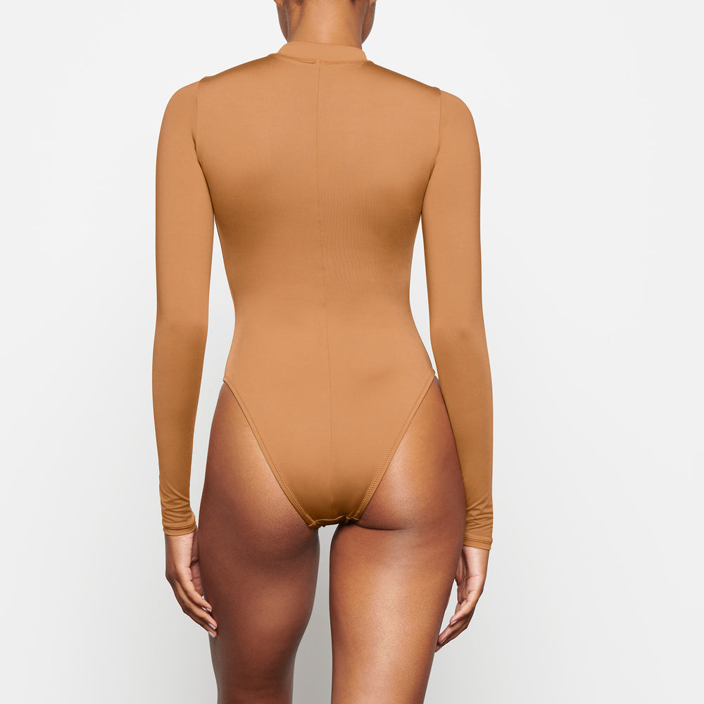 Skims SWIM ZIP FRONT LONG SLEEVE One Piece Abrikoos | YFR-372146