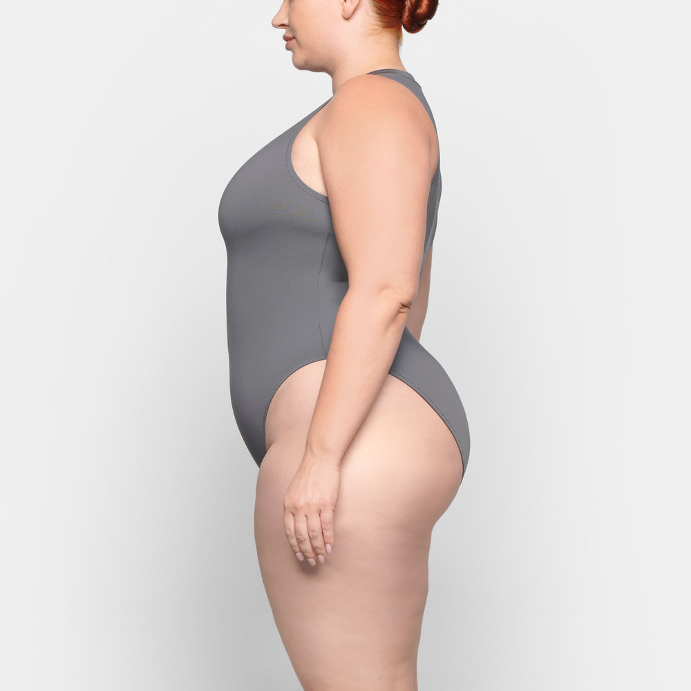 Skims SWIM ZIP FRONT SLEEVELESS One Piece Diepgrijs | OYX-642509