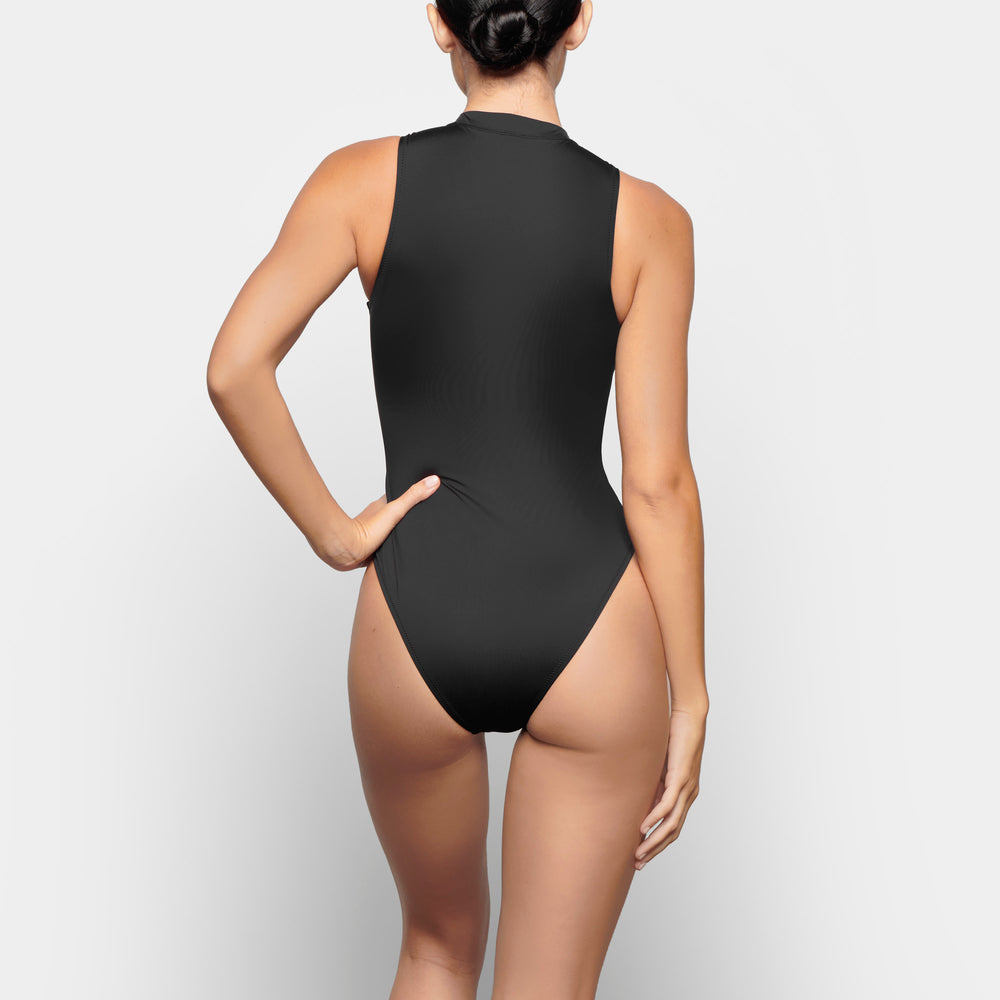 Skims SWIM ZIP FRONT SLEEVELESS One Piece Zwart | RZU-935174