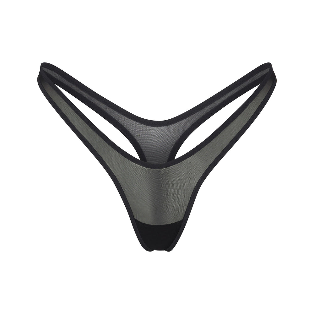 Skims ULTRA FINE MESH MICRO DIPPED Thong Zwart | GHF-025684
