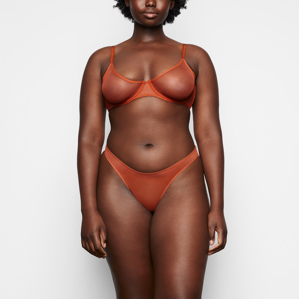 Skims ULTRA FINE MESH SCOOP Underwire Bra Bruin | NZD-750691