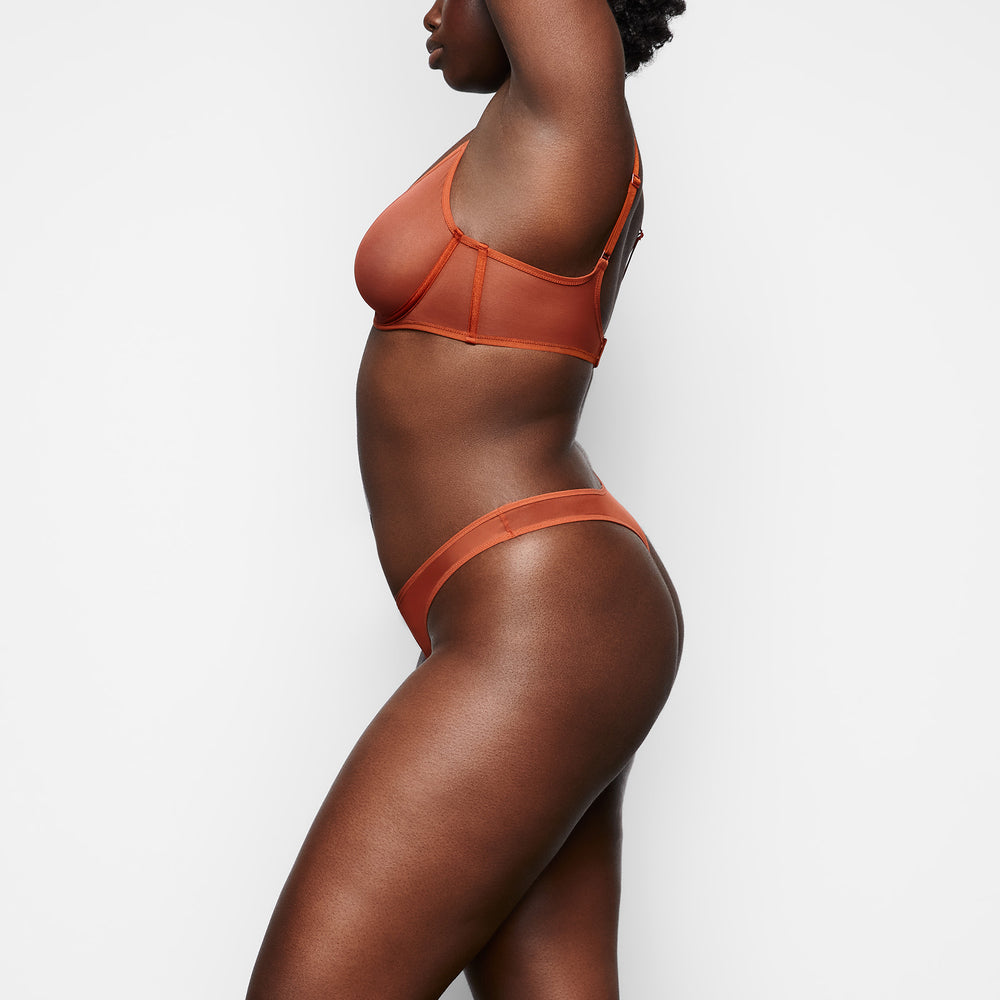 Skims ULTRA FINE MESH SCOOP Underwire Bra Bruin | NZD-750691