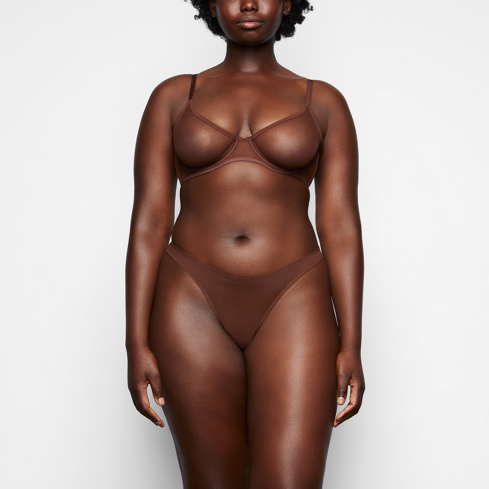 Skims ULTRA FINE MESH SCOOP Underwire Bra Chocola | ODP-639124