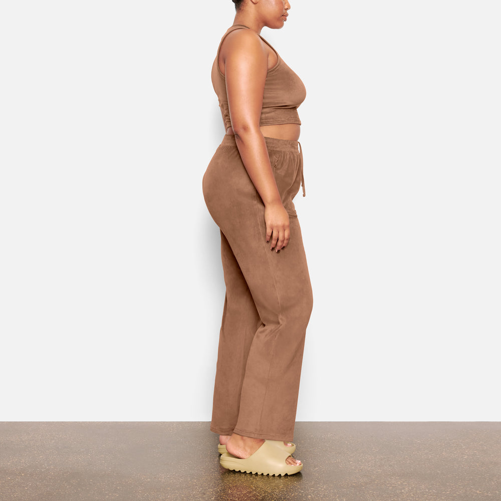 Skims VELOUR CREW NECK Tank Abrikoos | PVB-640325