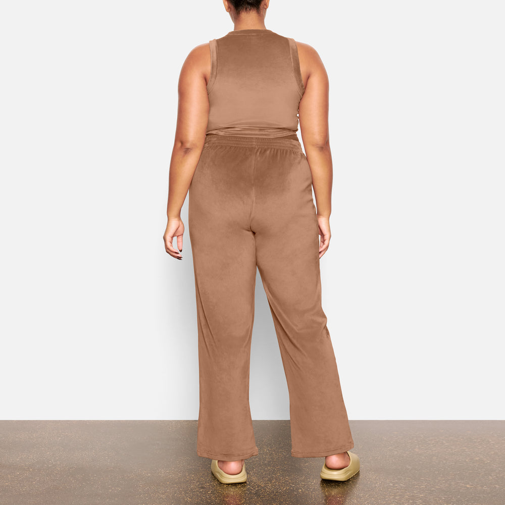 Skims VELOUR CREW NECK Tank Abrikoos | PVB-640325