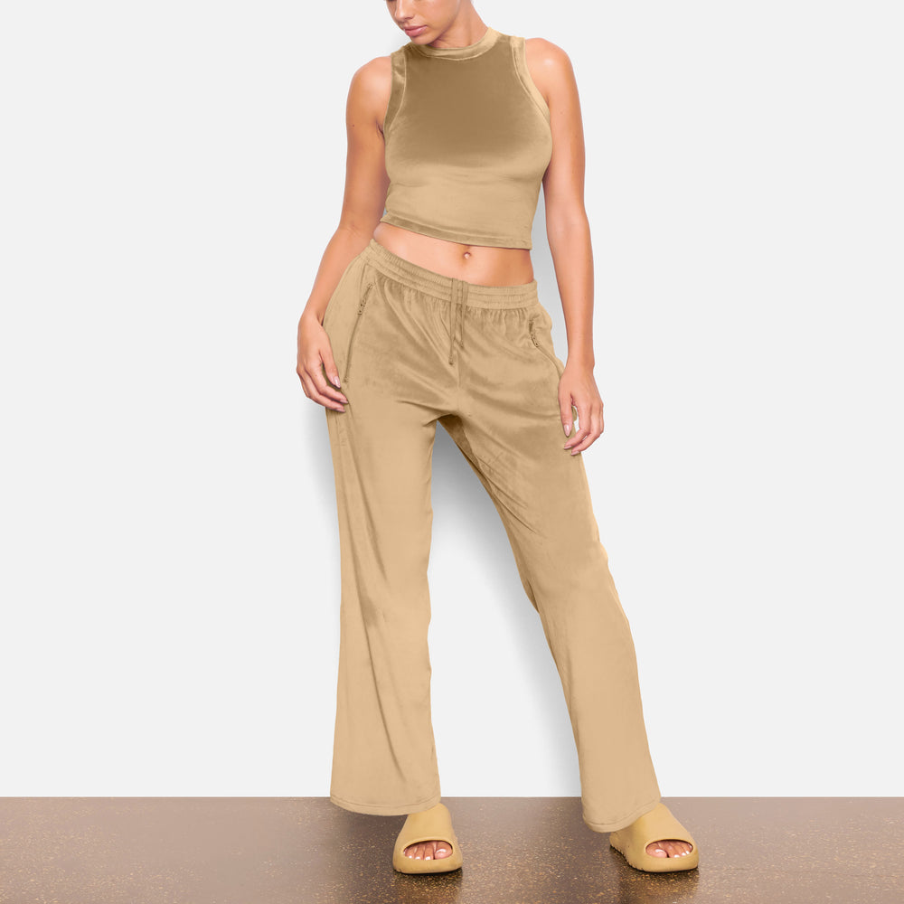 Skims VELOUR CREW NECK Tank Goud | GER-623958