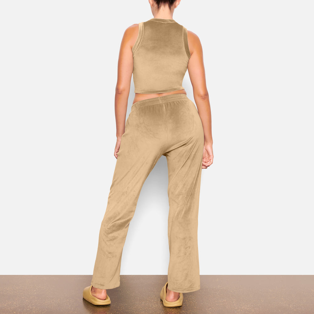Skims VELOUR CREW NECK Tank Goud | GER-623958