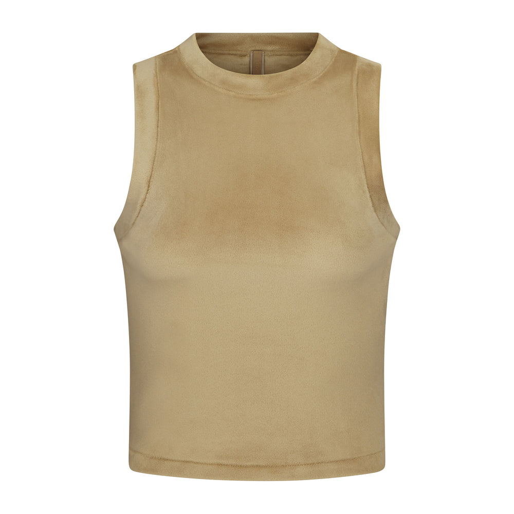 Skims VELOUR CREW NECK Tank Goud | GER-623958
