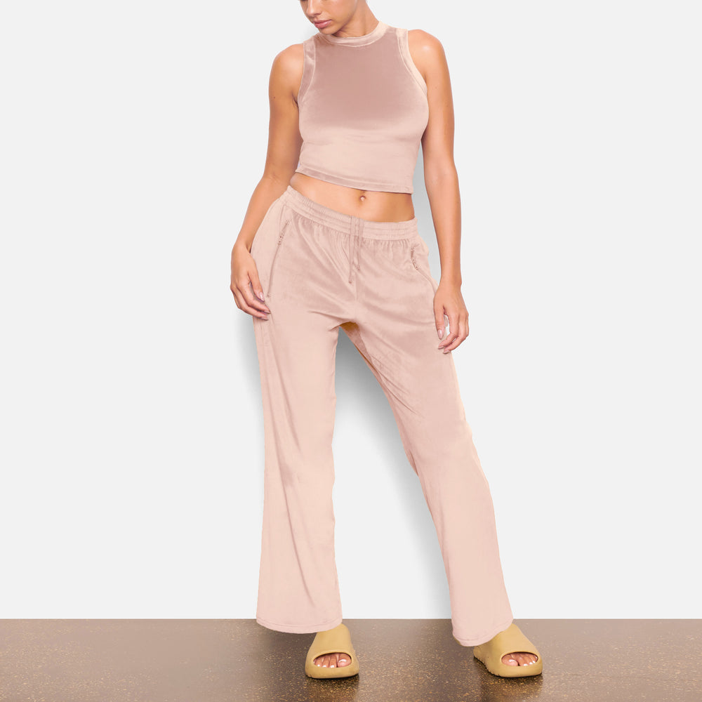 Skims VELOUR CREW NECK Tank Lichtroze | IYH-952413