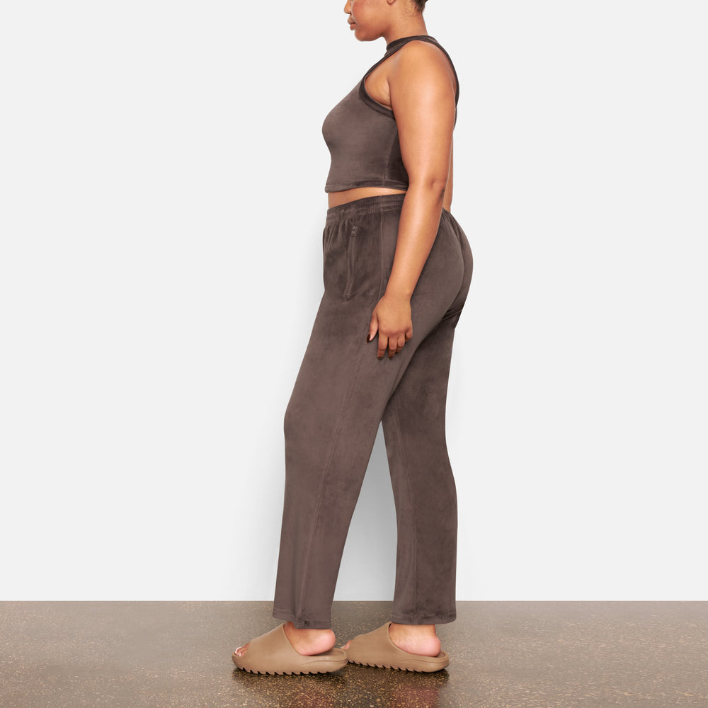 Skims VELOUR CREW NECK Tank Paars Grijs | SLM-472901