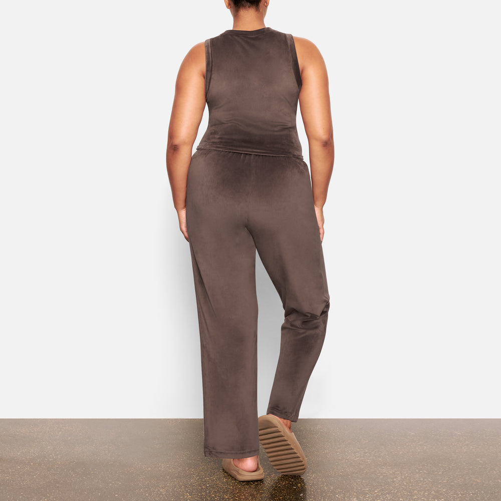 Skims VELOUR CREW NECK Tank Paars Grijs | SLM-472901