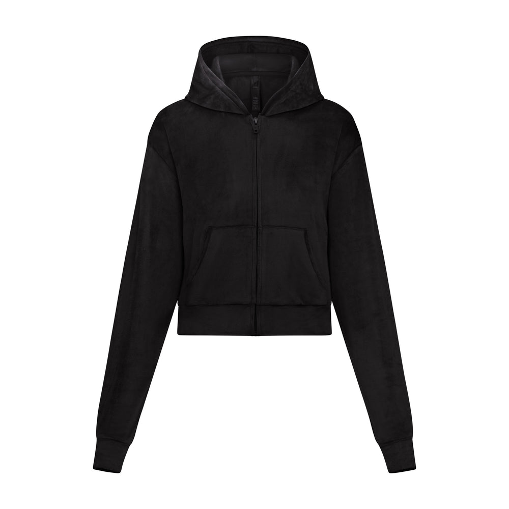 Skims VELOUR Hoodie Zwart | CNV-364587