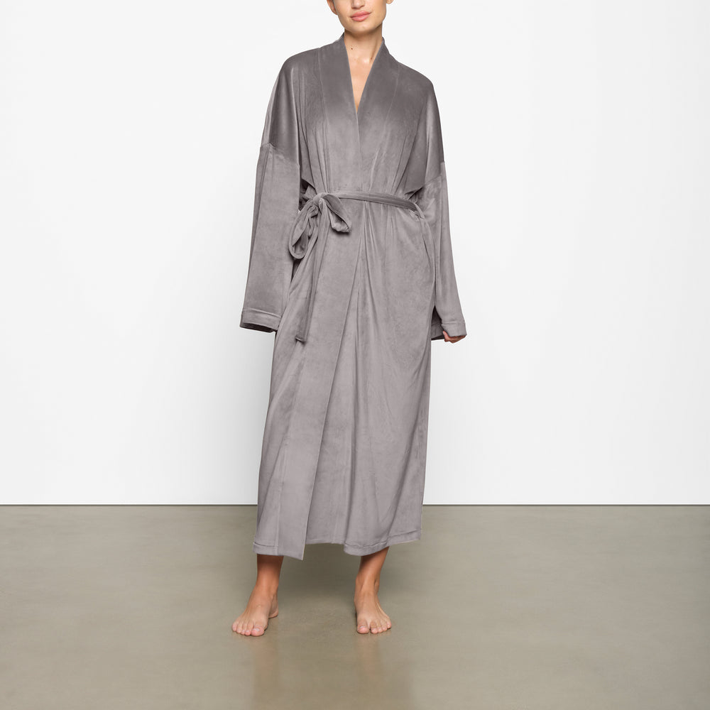 Skims VELOUR WRAP Badjas Grijs | RNQ-617045