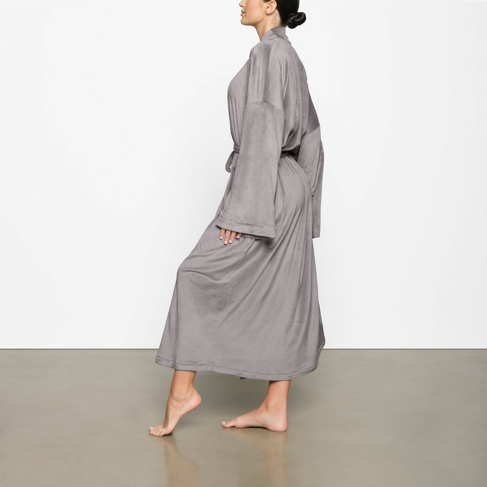Skims VELOUR WRAP Badjas Grijs | RNQ-617045