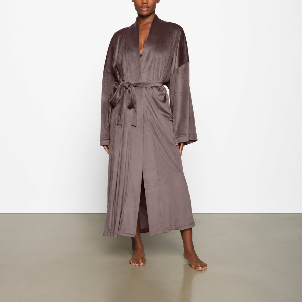 Skims VELOUR WRAP Badjas Paars Grijs | VKX-098617