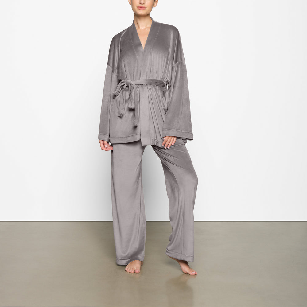 Skims VELOUR WRAP Sleep Set Grijs | VAF-712345