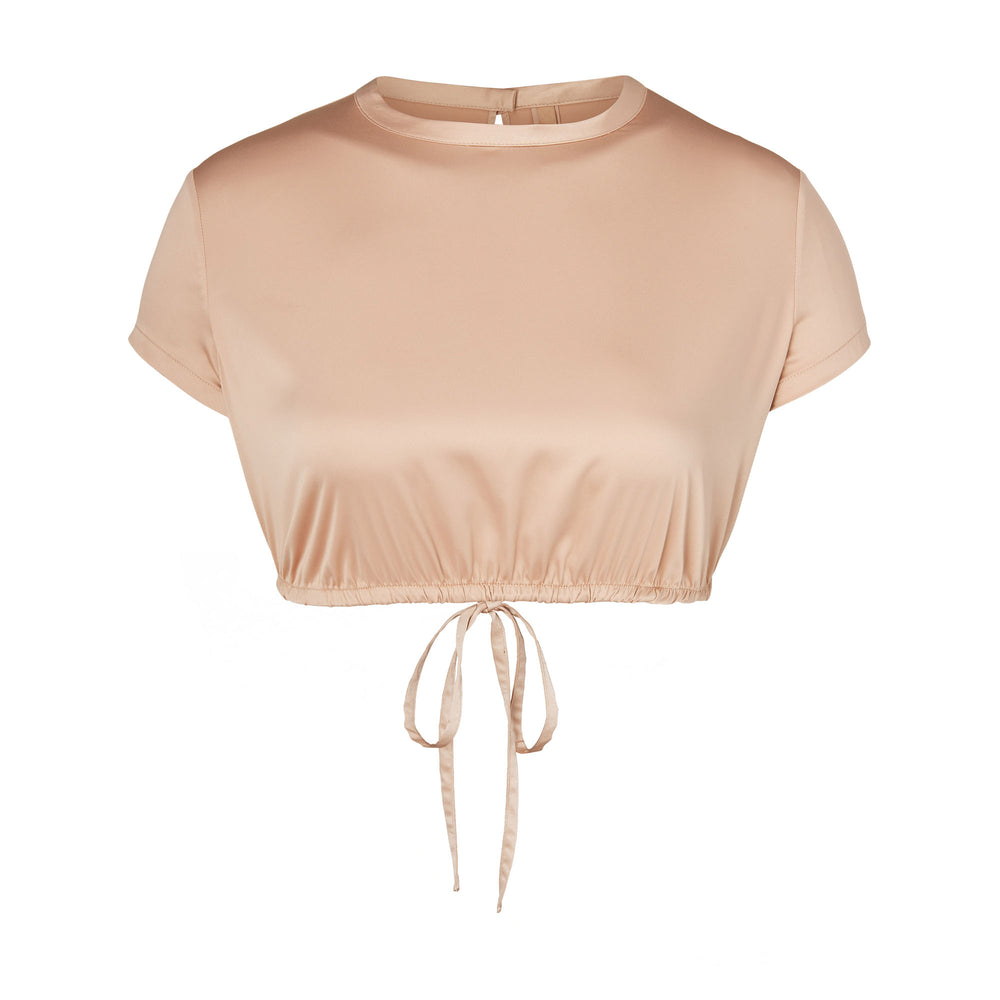 Skims WOVEN SHINE T-shirt Roze | POF-169023
