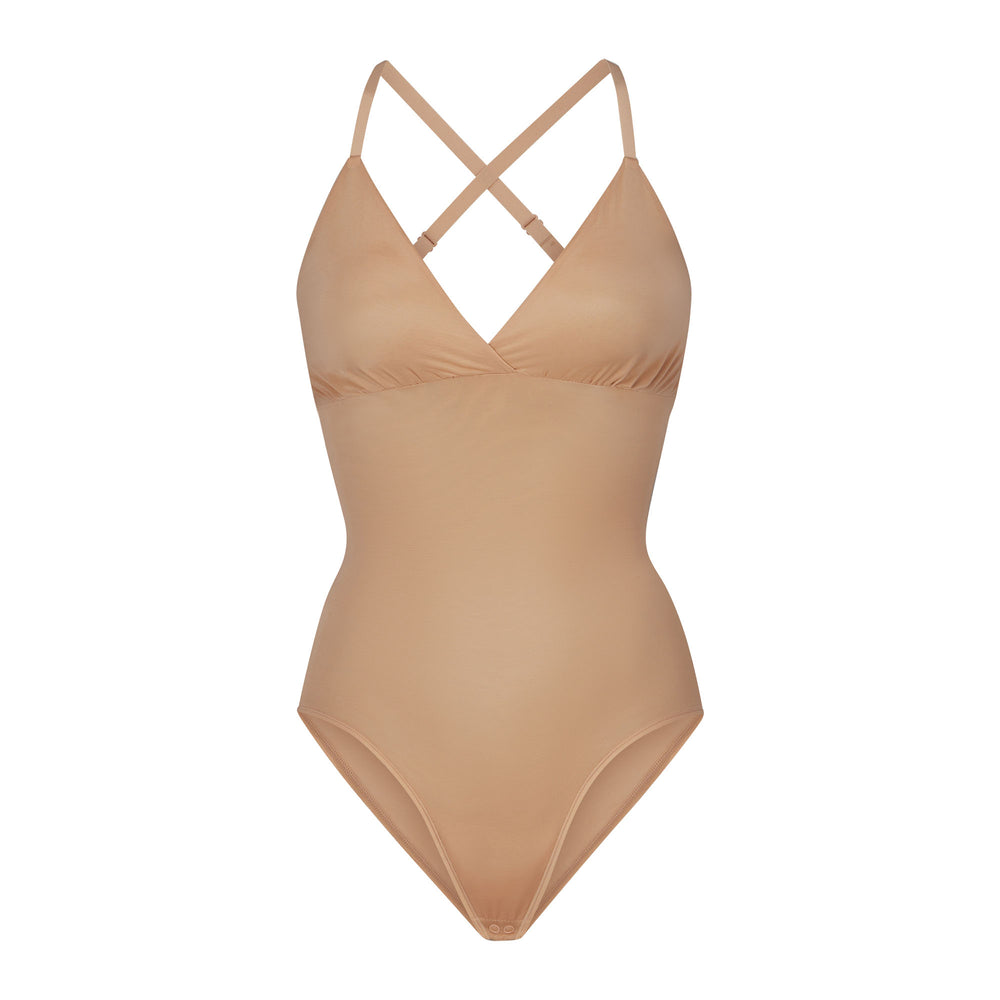Skims BARELY THERE BODYSUIT BRIEF W/ SNAPS Bodysuit Beige | UIQ-583462