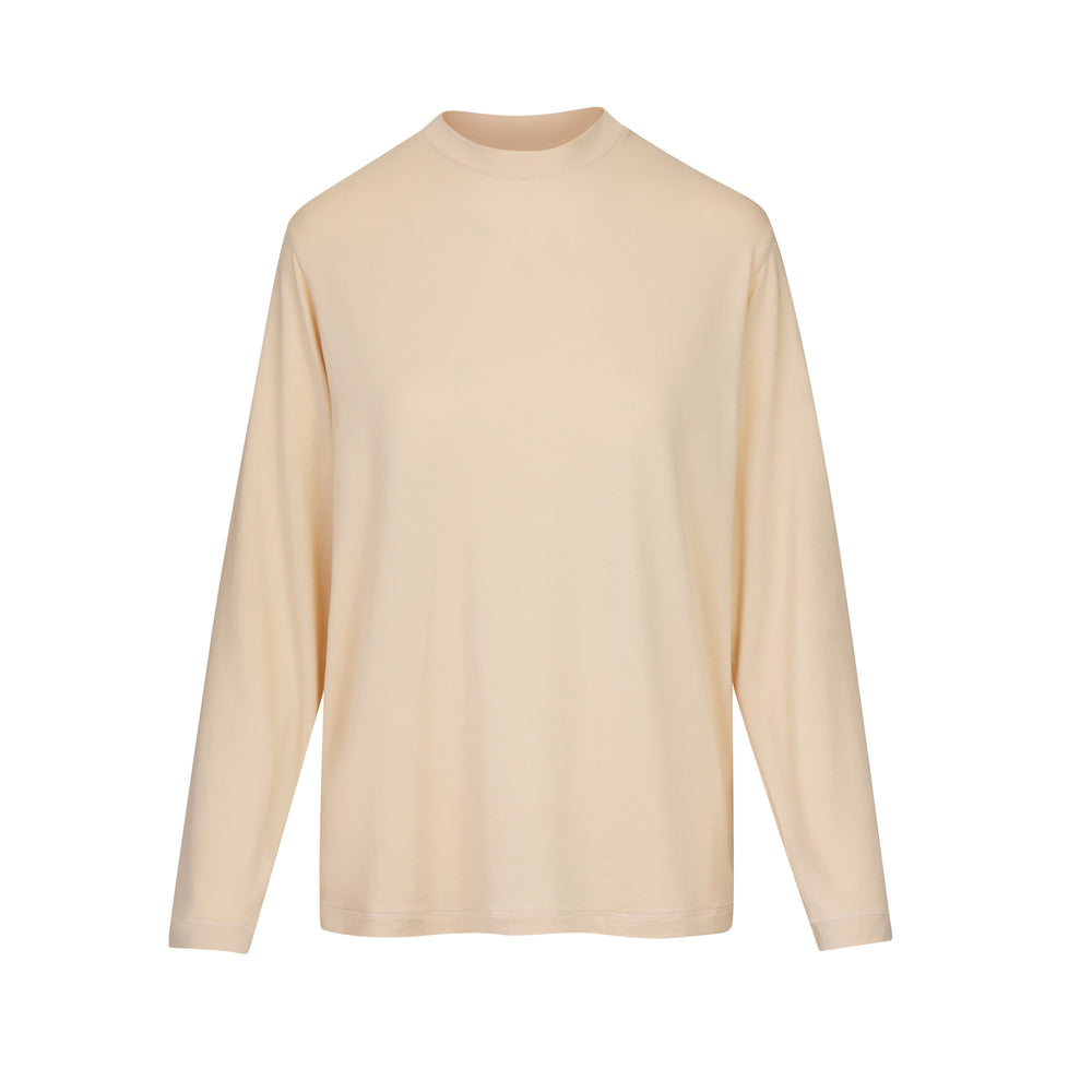 Skims BOYFRIEND LONG SLEEVE T-shirt Bruin | FBQ-365904