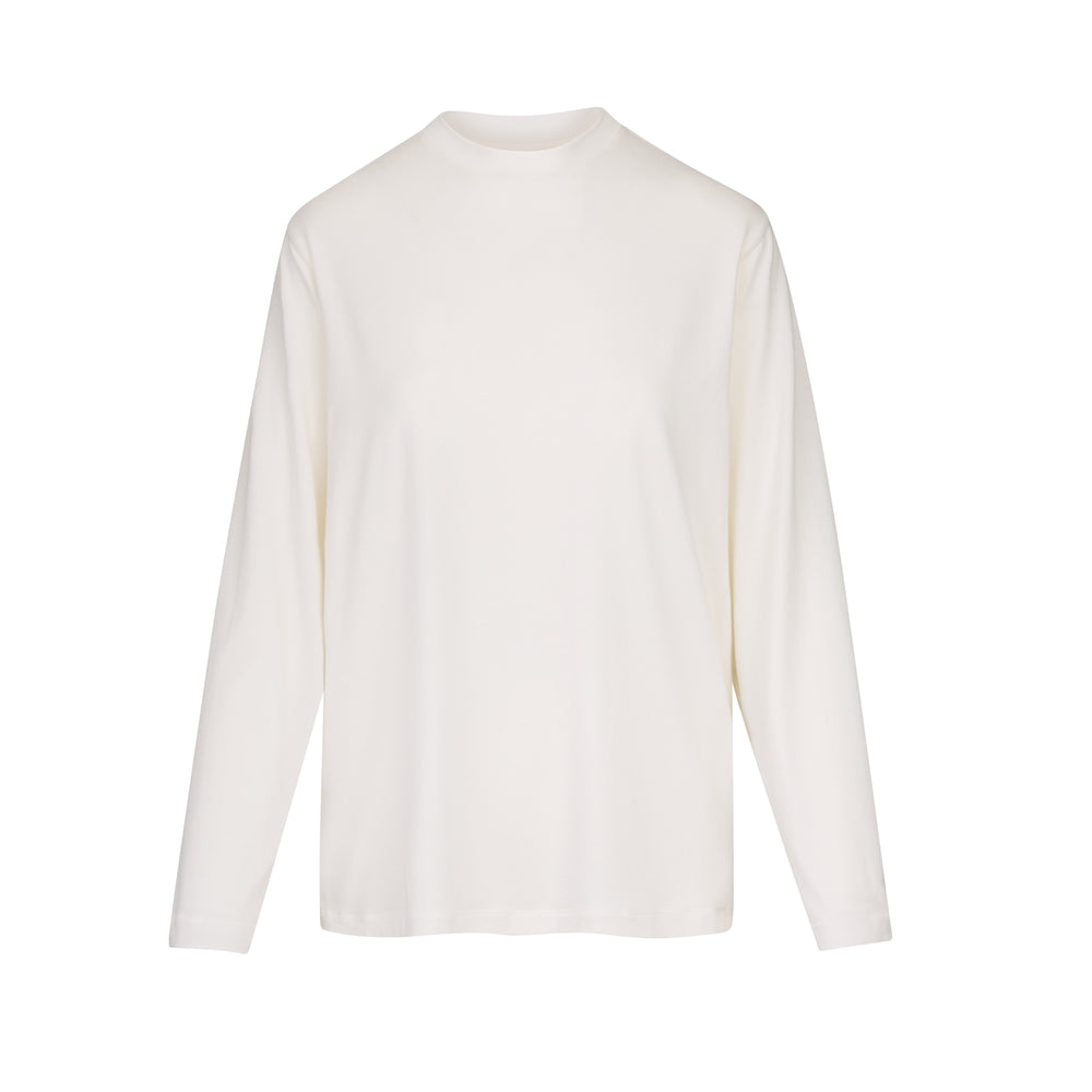 Skims BOYFRIEND LONG SLEEVE T-shirt Wit | RIZ-819362