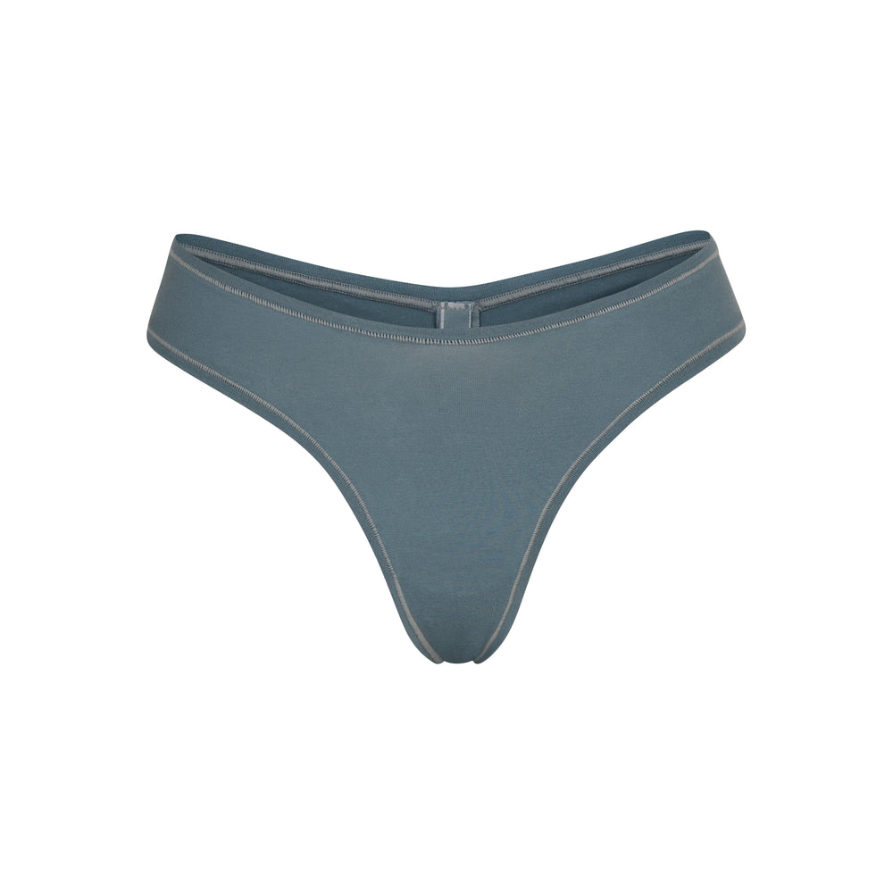Skims COTTON JERSEY DIPPED Thong Blauw | TCA-573108