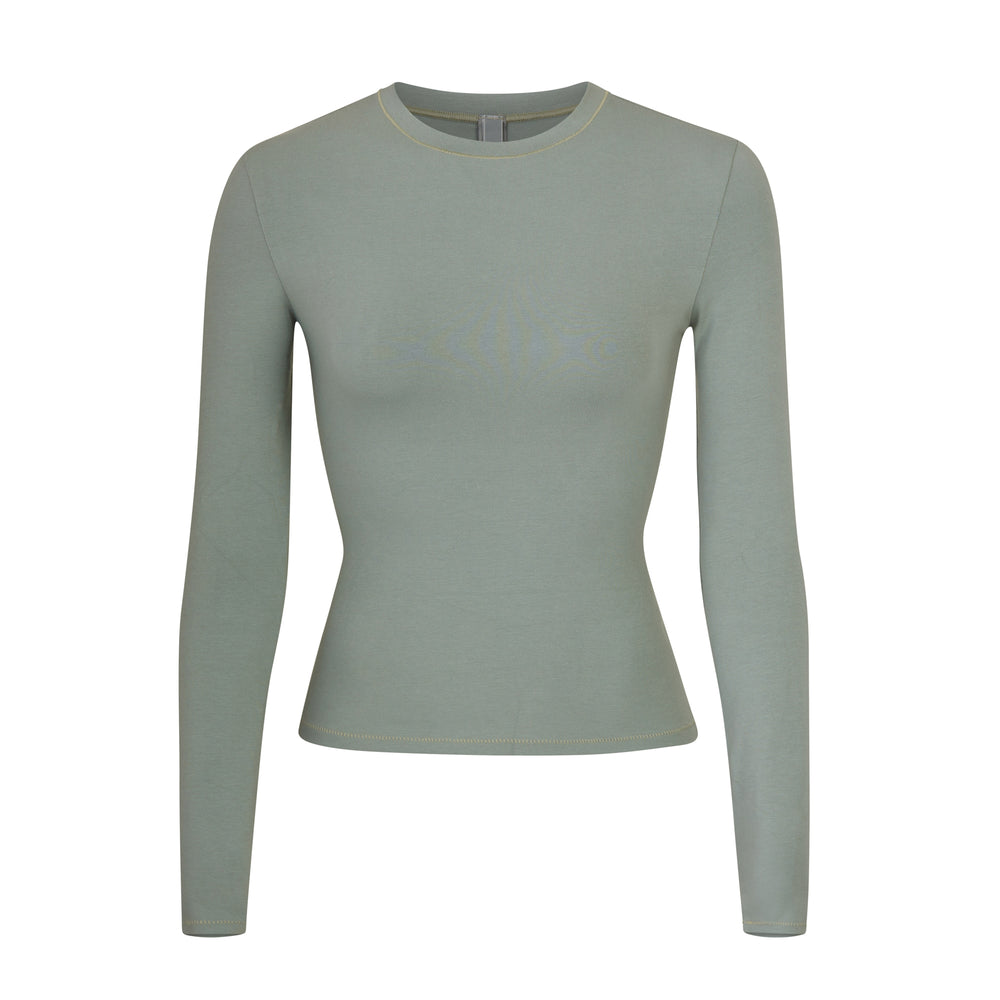 Skims COTTON JERSEY LONG SLEEVE T-shirt Blauw | RJL-347861