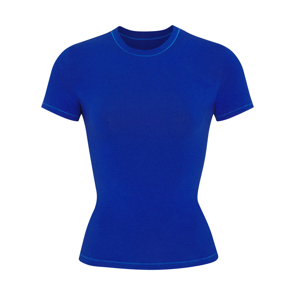 Skims COTTON JERSEY T-shirt Blauw | LHX-506978