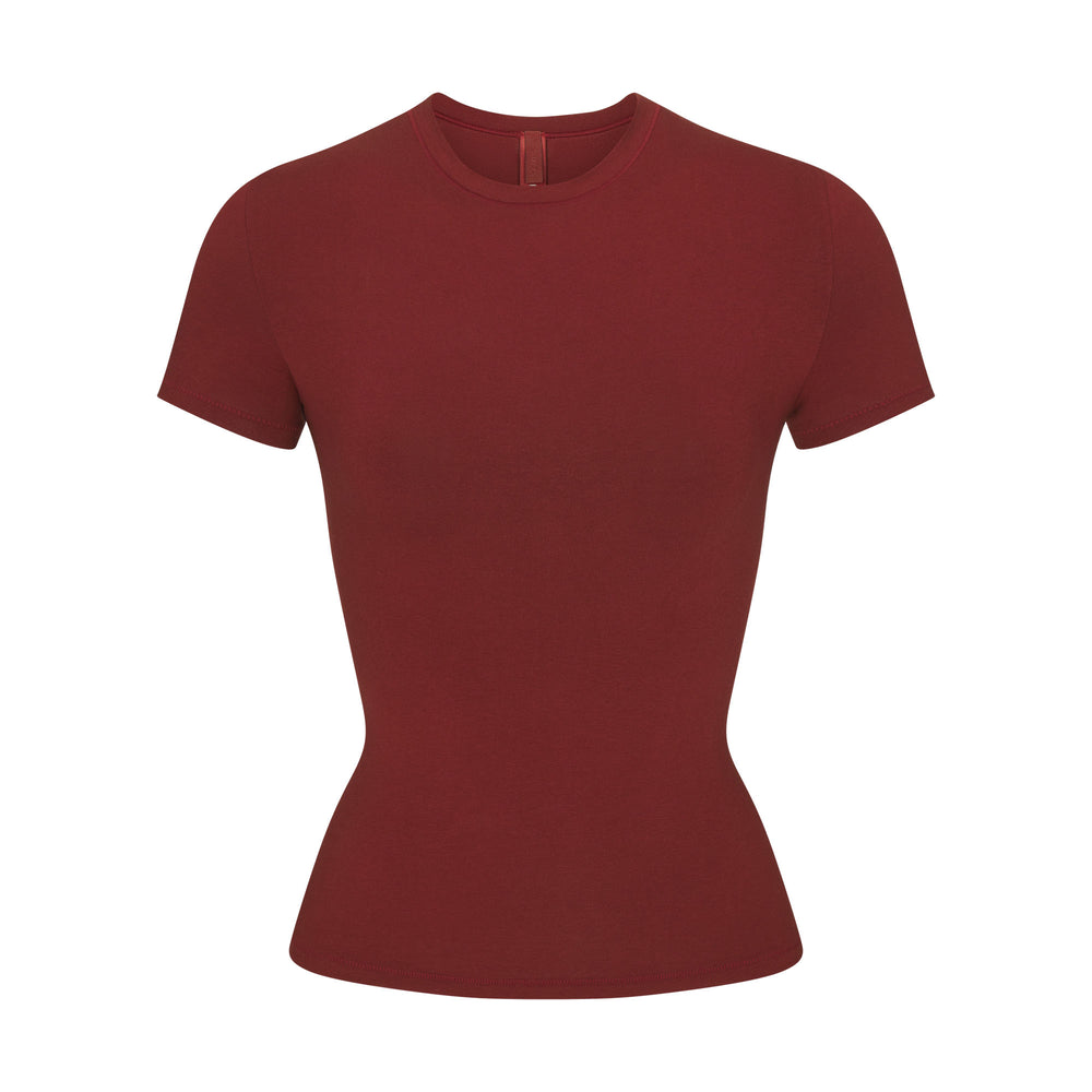 Skims COTTON JERSEY T-shirt Dieprood | XDQ-495803