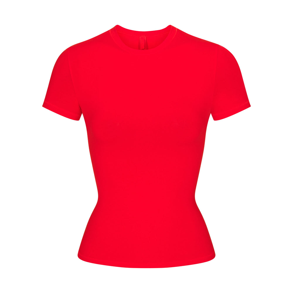 Skims COTTON JERSEY T-shirt Rood | SHM-814975