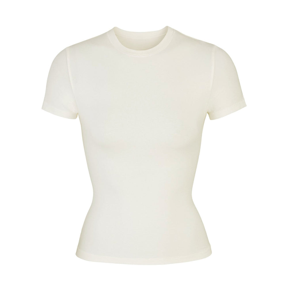 Skims COTTON JERSEY T-shirt Wit | AJE-035924