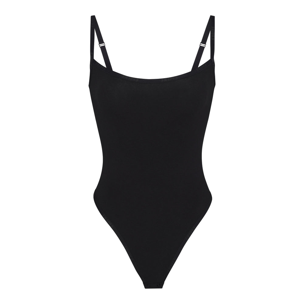 Skims COTTON LOGO Cotton Bodysuit Zwart | FQZ-805192