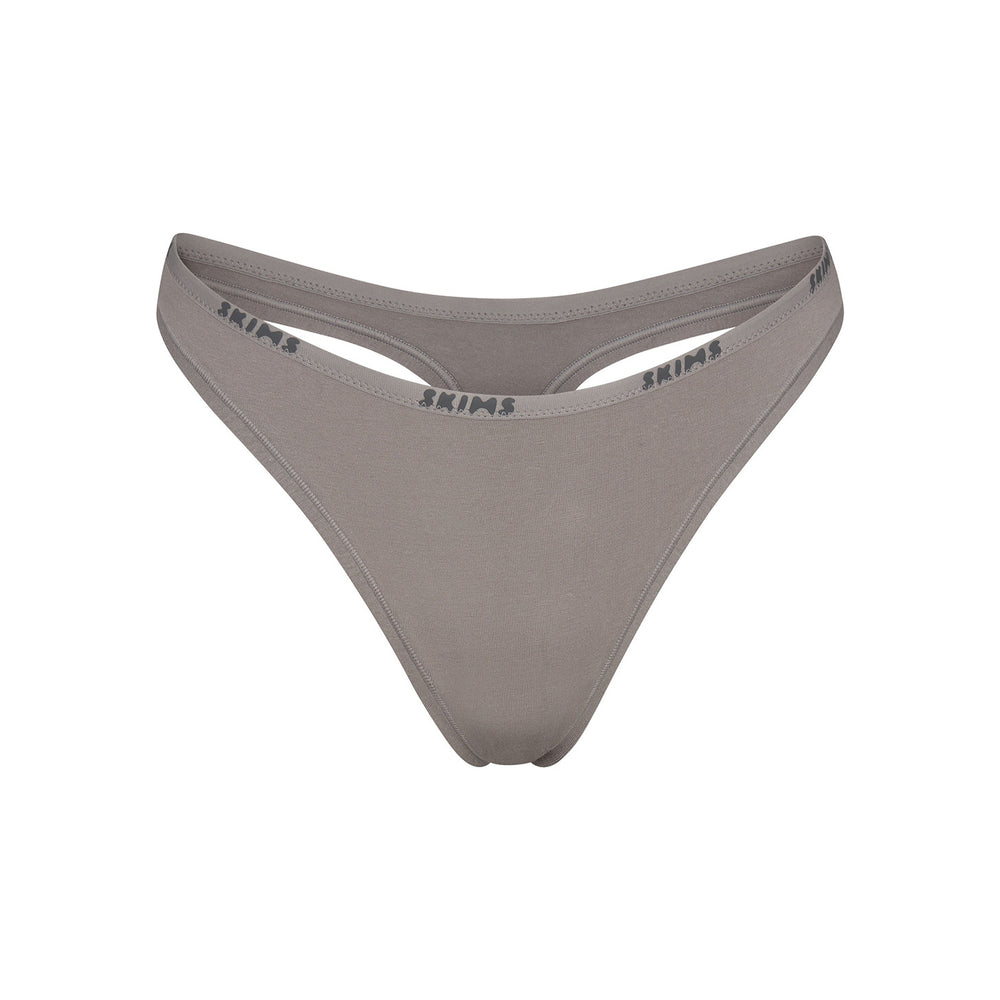 Skims COTTON LOGO DIPPED Thong Grijs | DUK-507298