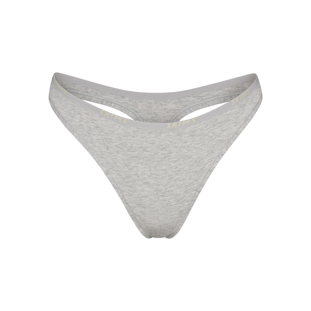 Skims COTTON LOGO DIPPED Thong Lichtgrijs | XSI-730965