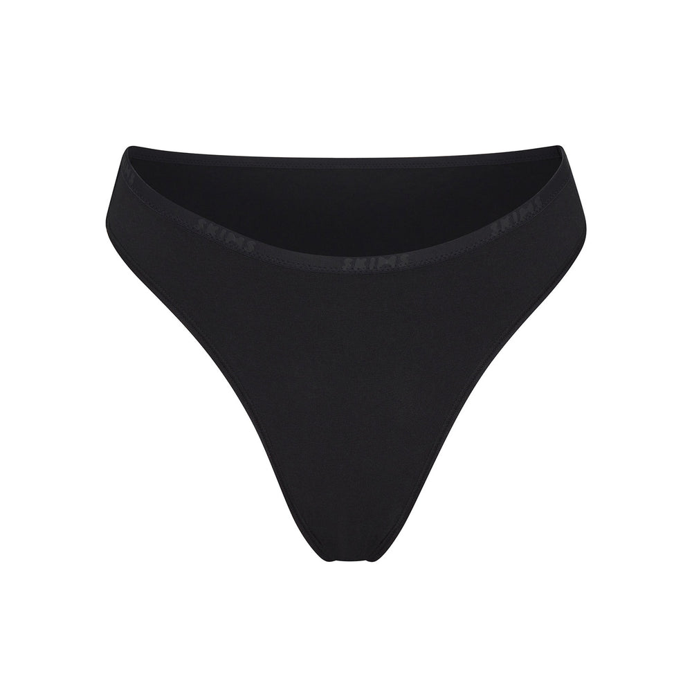 Skims COTTON LOGO HIGH LEG Bikini Zwart | QYO-204957