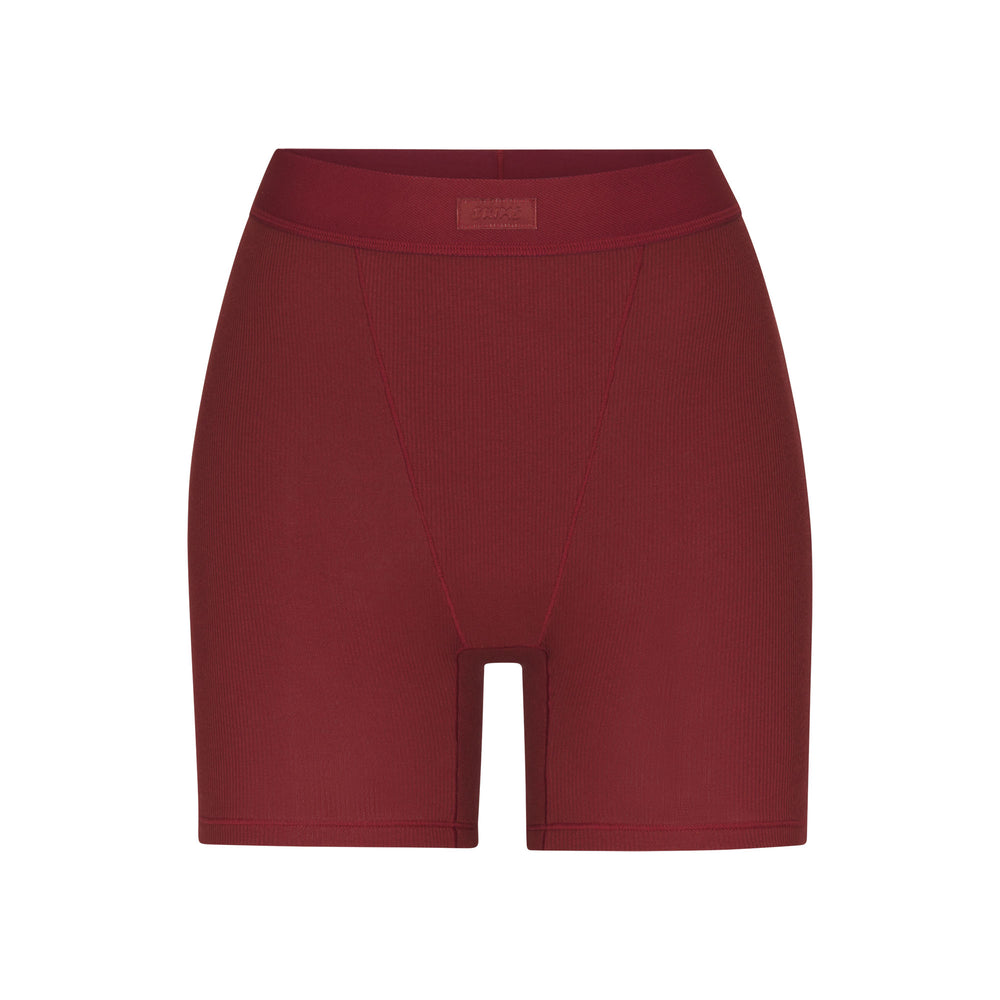 Skims COTTON RIB Boxer Shorts Dieprood | AVG-514702
