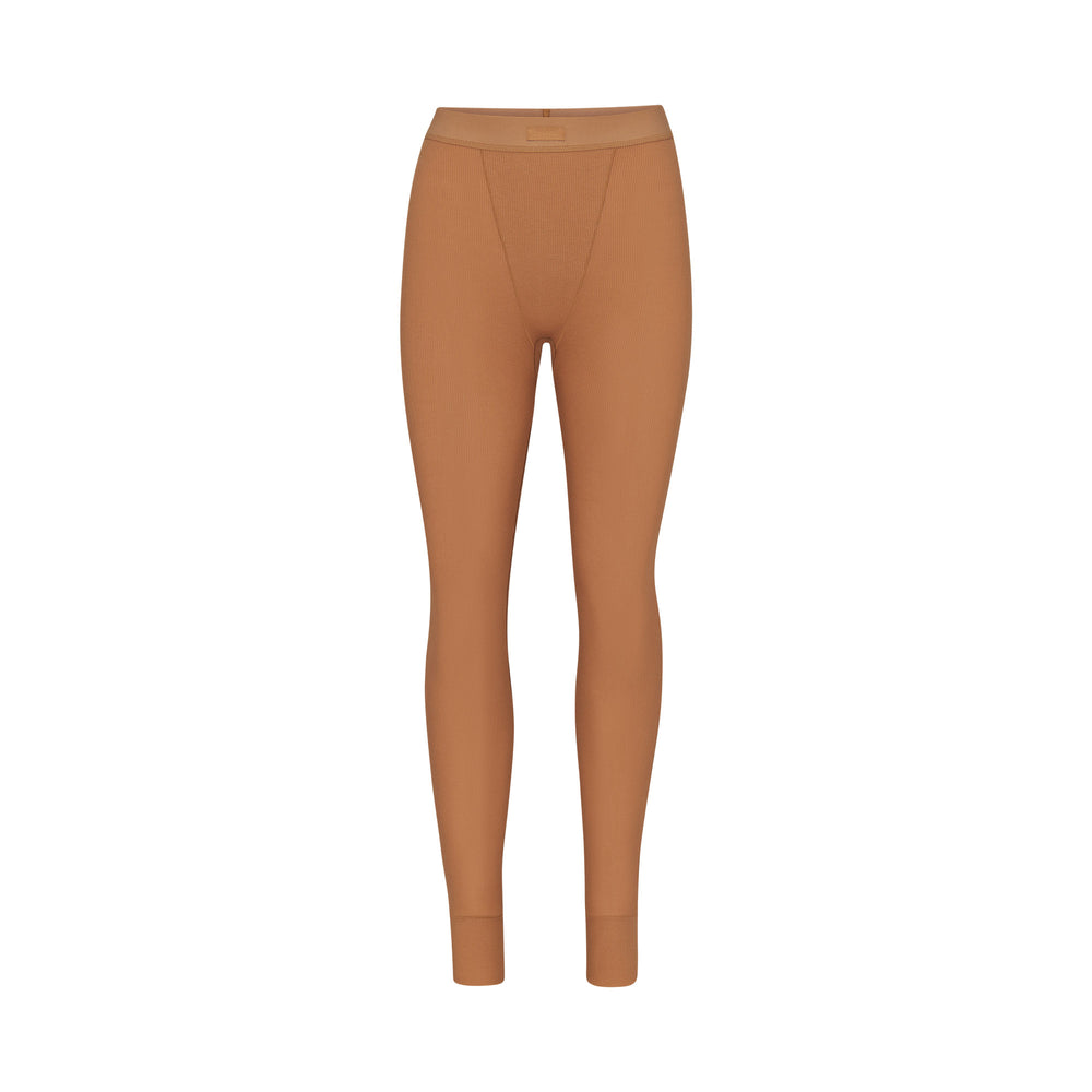 Skims COTTON RIB Leggings Bruin | NHI-701286