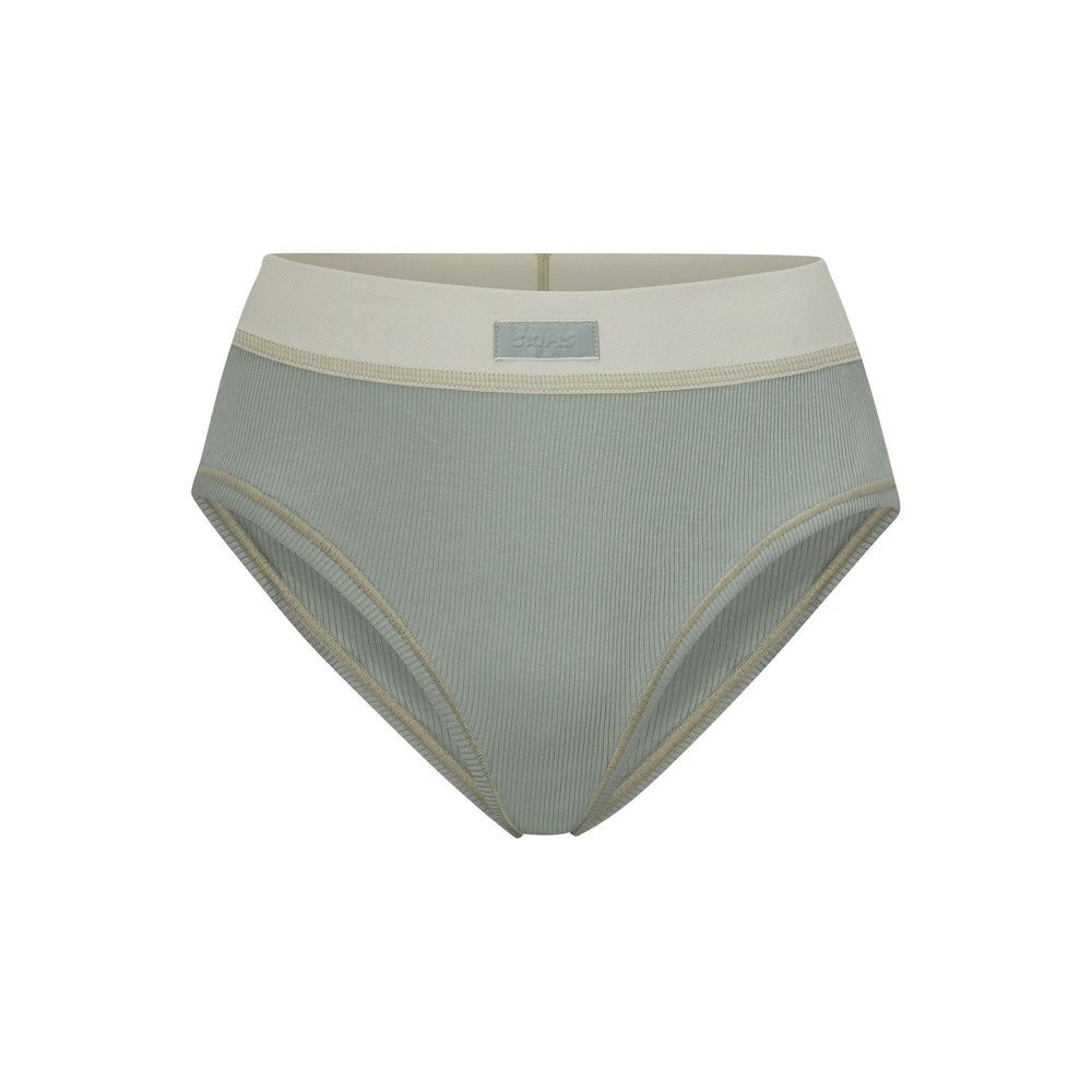 Skims COTTON RIB MID RISE Brief Blauw | EGM-823641