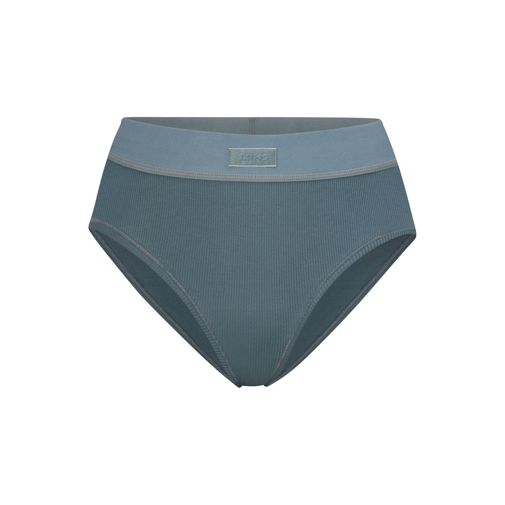 Skims COTTON RIB MID RISE Brief Blauw | NFT-368572