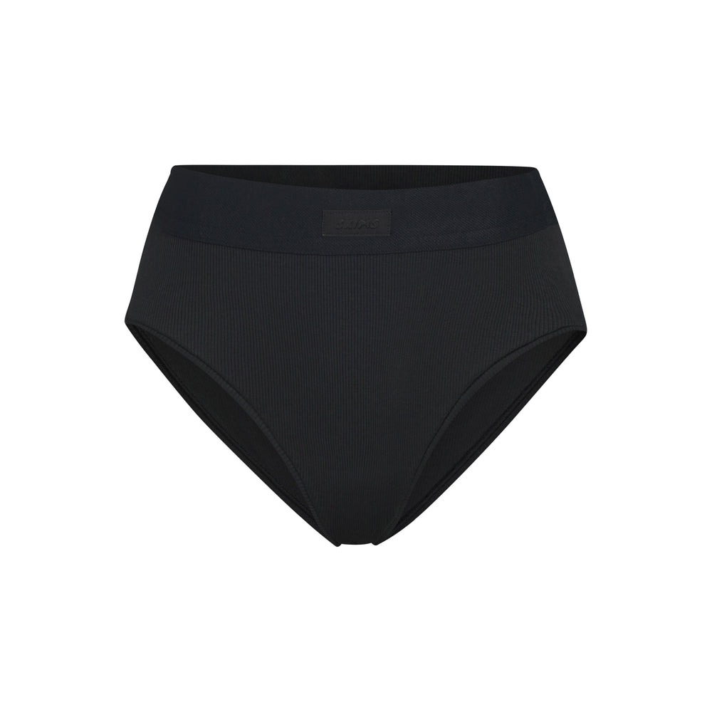 Skims COTTON RIB MID RISE Brief Zwart | LFT-463051