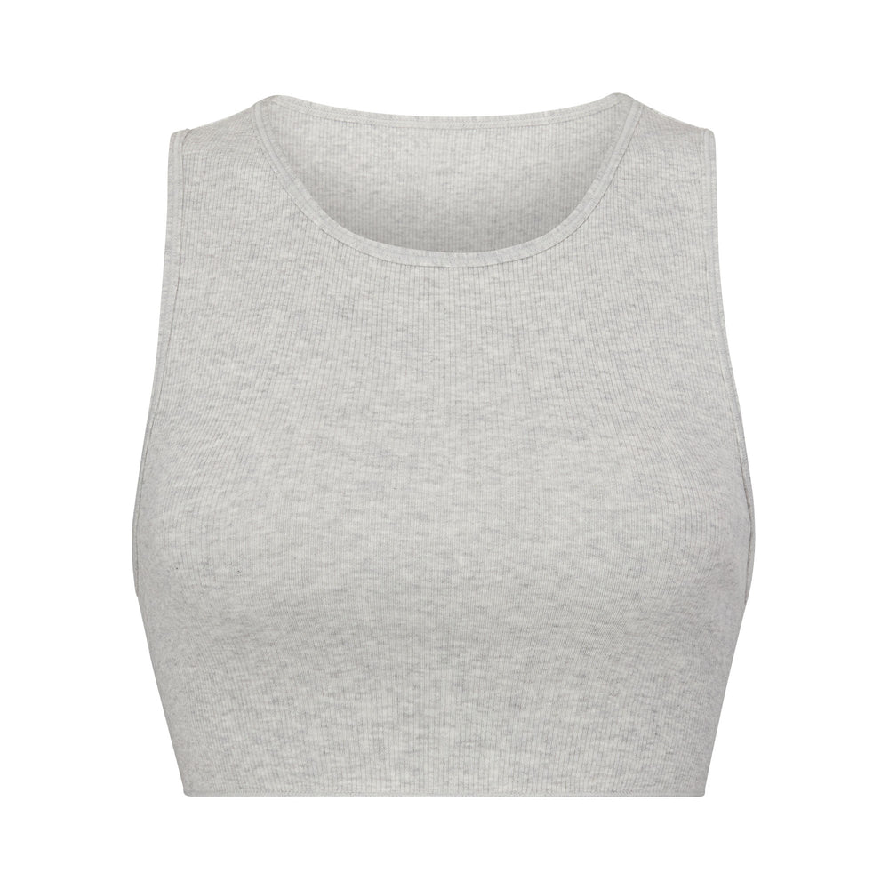 Skims COTTON RIB SUPER CROP Tank Lichtgrijs | UES-185463