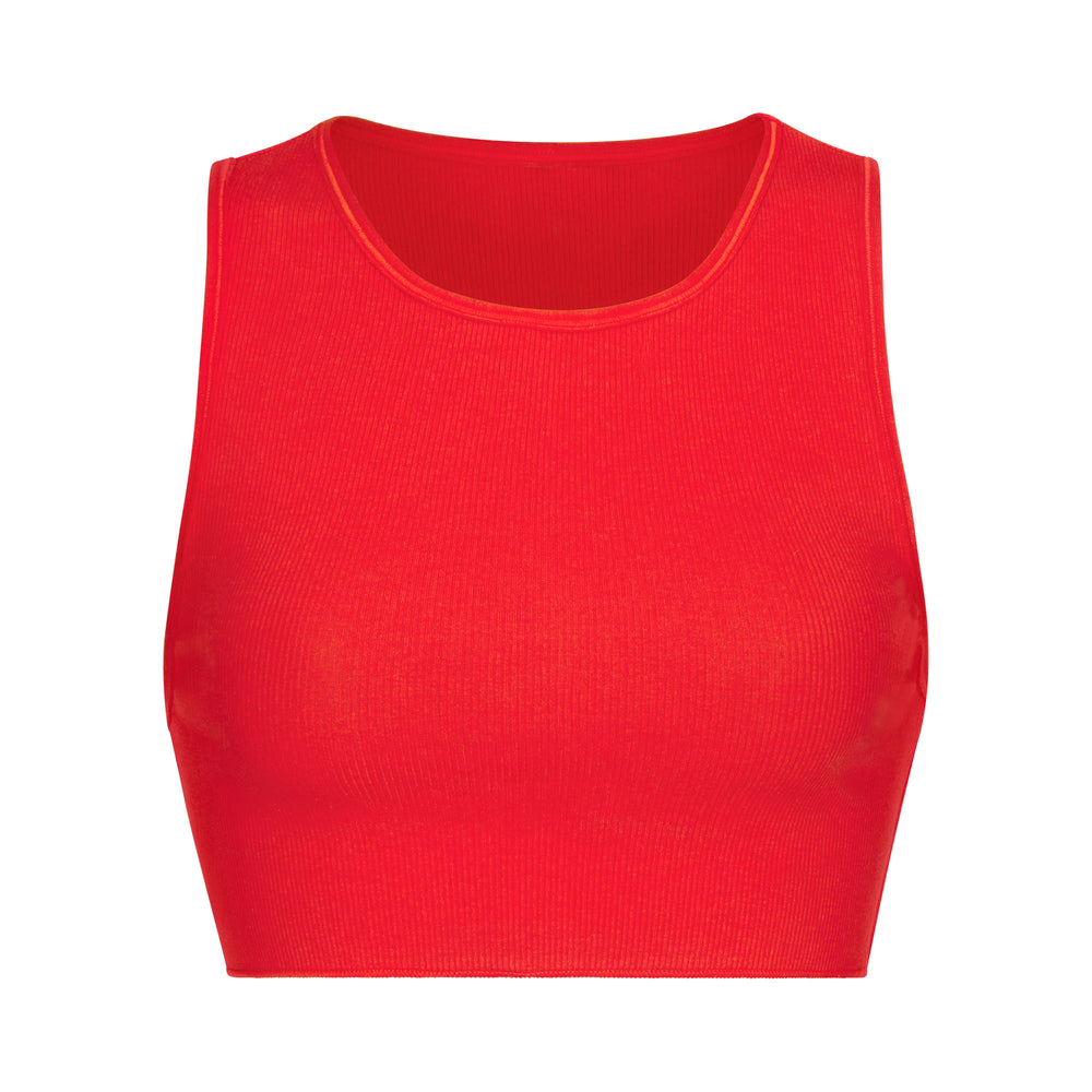 Skims COTTON RIB SUPER CROP Tank Rood | NUH-243568