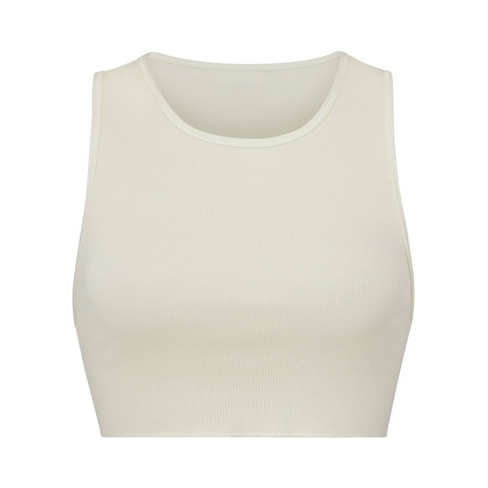 Skims COTTON RIB SUPER CROP Tank Wit | MZN-965782