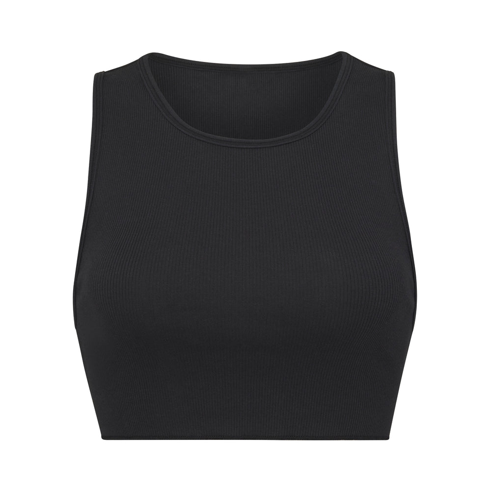 Skims COTTON RIB SUPER CROP Tank Zwart | BRU-123045