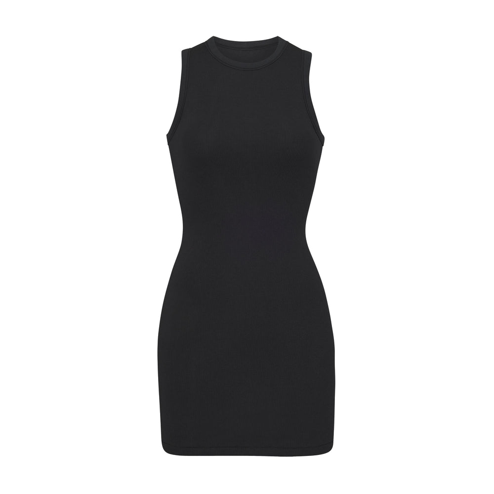Skims COTTON RIB TANK Dress Zwart | MHD-427690