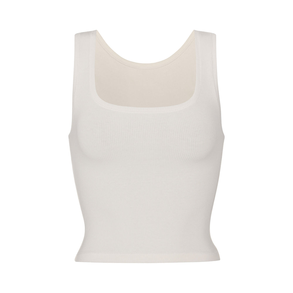 Skims COTTON RIB Tank Wit | QFB-370521