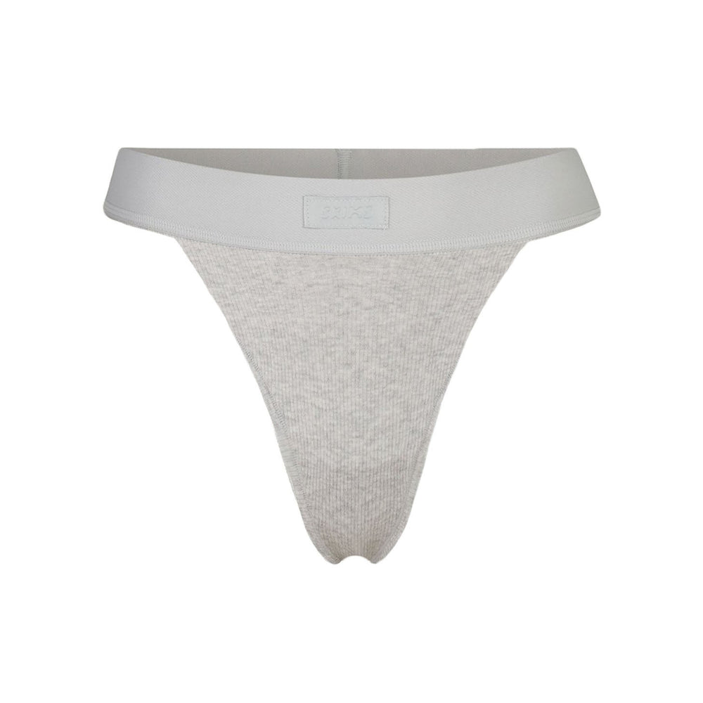 Skims COTTON RIB Thong Lichtgrijs | EJM-120469